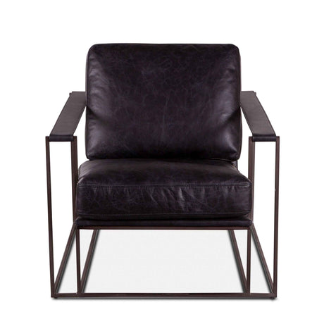 Bogart Modern 30" Accent Chair in Ebony Black Leather by Home Trends & Design at Eve Furniture