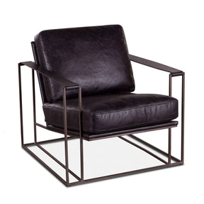 Bogart Modern 30" Accent Chair in Ebony Black Leather by Home Trends & Design at Eve Furniture