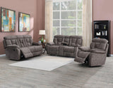Bogata Dark Grey Manual Reclining Console Loveseat by Steve Silver at Eve Furniture