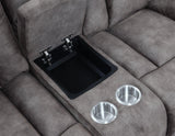 Bogata Dark Grey Manual Reclining Console Loveseat by Steve Silver at Eve Furniture