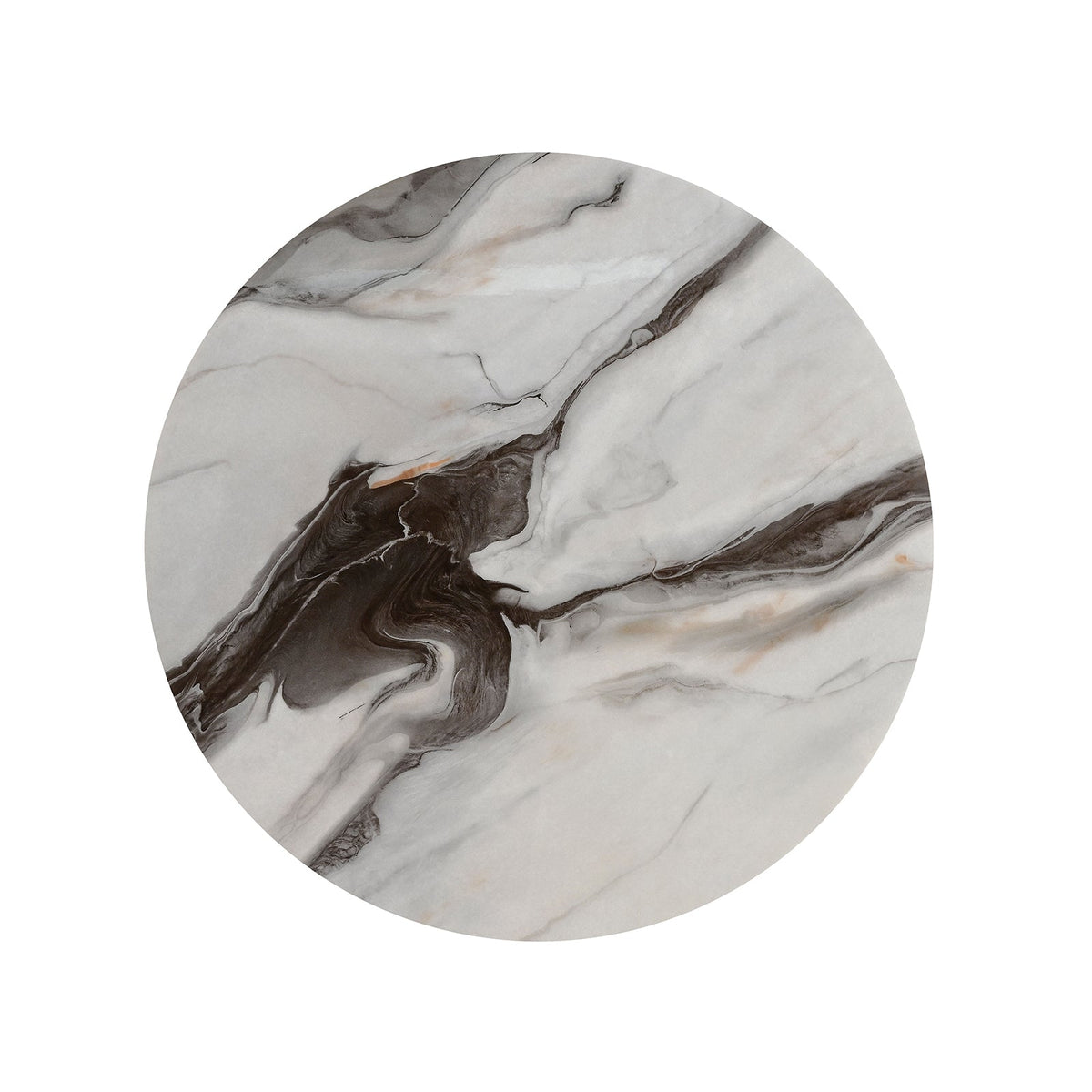 Bogor White/Gold/Black Round End Table