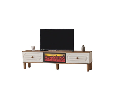 Bohem Tv Stand With Fireplace by Furnia at Eve Furniture