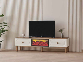 Bohem Tv Stand With Fireplace by Furnia at Eve Furniture