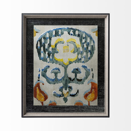 Bohemian Ikat I by Chariklia Zarris a Hand Embellished Textured Framed Art Print Matted under Glass by Mercana at Eve Furniture