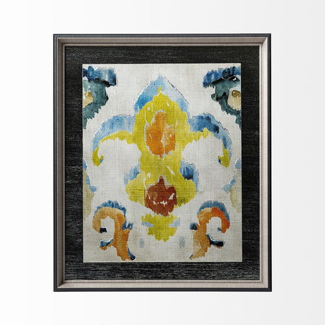 Bohemian Ikat II by Chariklia Zarris a Hand Embellished Textured Framed Art Print Matted under Glass by Mercana at Eve Furniture