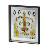 Bohemian Ikat III by Chariklia Zarris Hand Embellished Textured Framed Art Print Matted under Glass by Mercana at Eve Furniture