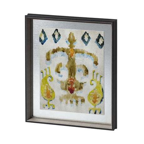 Bohemian Ikat III by Chariklia Zarris Hand Embellished Textured Framed Art Print Matted under Glass by Mercana at Eve Furniture
