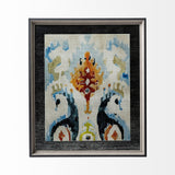 Bohemian Ikat V by Chariklia Zarris a Hand Embellished Textured Framed Art Print Matted under Glass by Mercana at Eve Furniture
