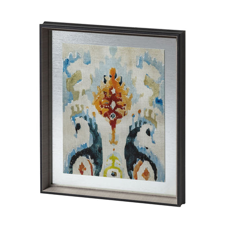 Bohemian Ikat V by Chariklia Zarris a Hand Embellished Textured Framed Art Print Matted under Glass by Mercana at Eve Furniture