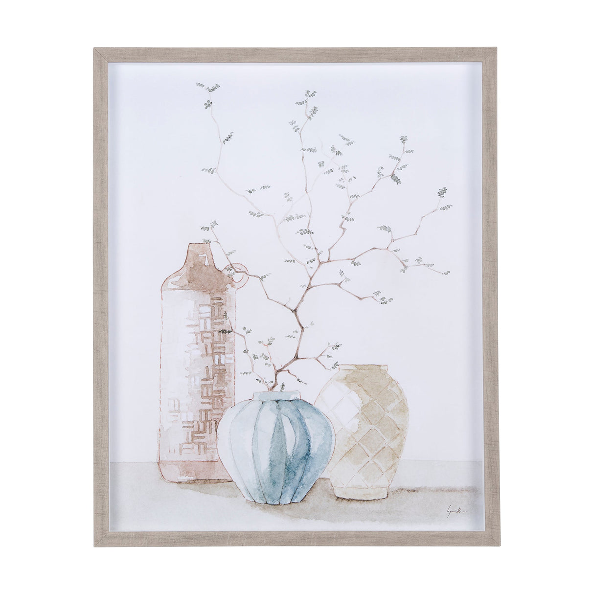Boho BranchesII by Mercana Studio a Hand Embellished Textured Framed Art Print Matted under Glass by Mercana at Eve Furniture