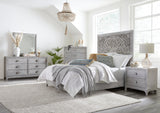 Boho Chic Carved Queen Platform Bed in Washed White by Modus Furniture at Eve Furniture
