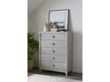 Boho Chic Five-Drawer Chest in Washed White by Modus Furniture at Eve Furniture