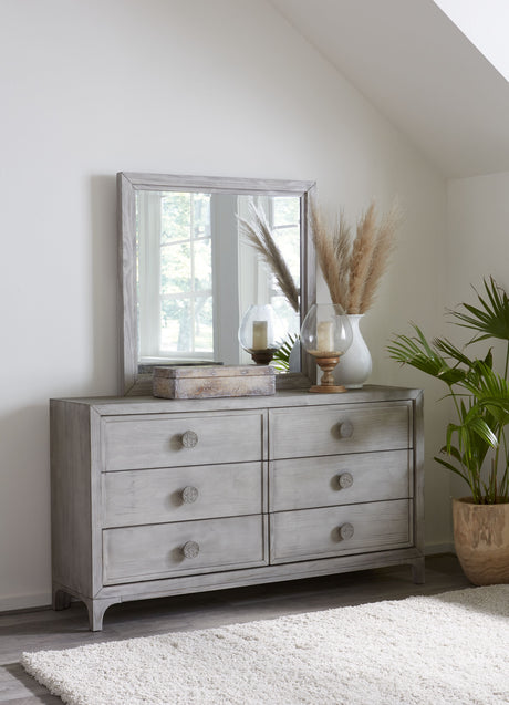 Boho Chic Plain Mirror in Washed White by Modus Furniture at Eve Furniture