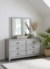 Boho Chic Six-Drawer Dresser in Washed White by Modus Furniture at Eve Furniture