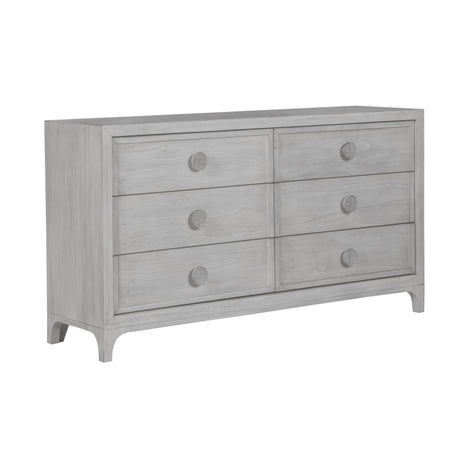 Boho Chic Six-Drawer Dresser in Washed White by Modus Furniture at Eve Furniture