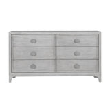 Boho Chic Six-Drawer Dresser in Washed White by Modus Furniture at Eve Furniture