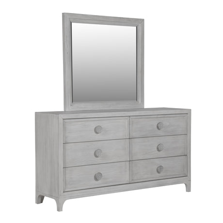 Boho Chic Six-Drawer Dresser in Washed White by Modus Furniture at Eve Furniture