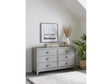 Boho Chic Six-Drawer Dresser in Washed White by Modus Furniture at Eve Furniture