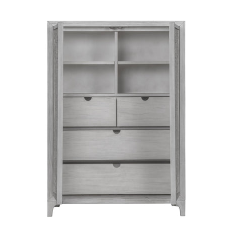 Boho Chic Wardrobe Chest in Washed White by Modus Furniture at Eve Furniture