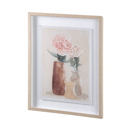 Boho Flowers I by Mercana Studio a Hand Embellished Textured Framed Art Print Matted under Glass by Mercana at Eve Furniture