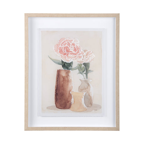 Boho Flowers I by Mercana Studio a Hand Embellished Textured Framed Art Print Matted under Glass by Mercana at Eve Furniture