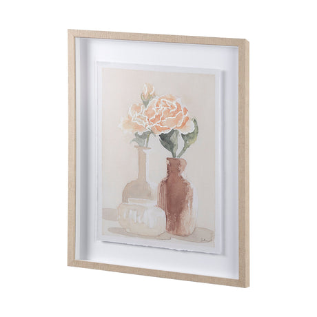 Boho Flowers II by Mercana Studio a Hand Embellished Textured Framed Art Print Matted under Glass by Mercana at Eve Furniture