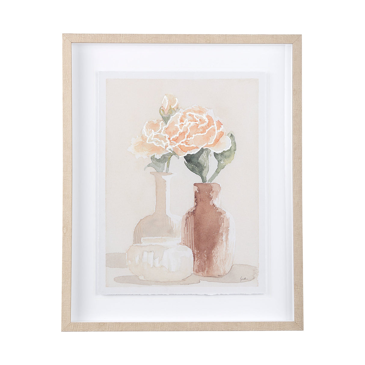 Boho Flowers II by Mercana Studio a Hand Embellished Textured Framed Art Print Matted under Glass by Mercana at Eve Furniture