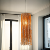 Boho Orange Glass Bead Round Pendant by Home Trends & Design at Eve Furniture