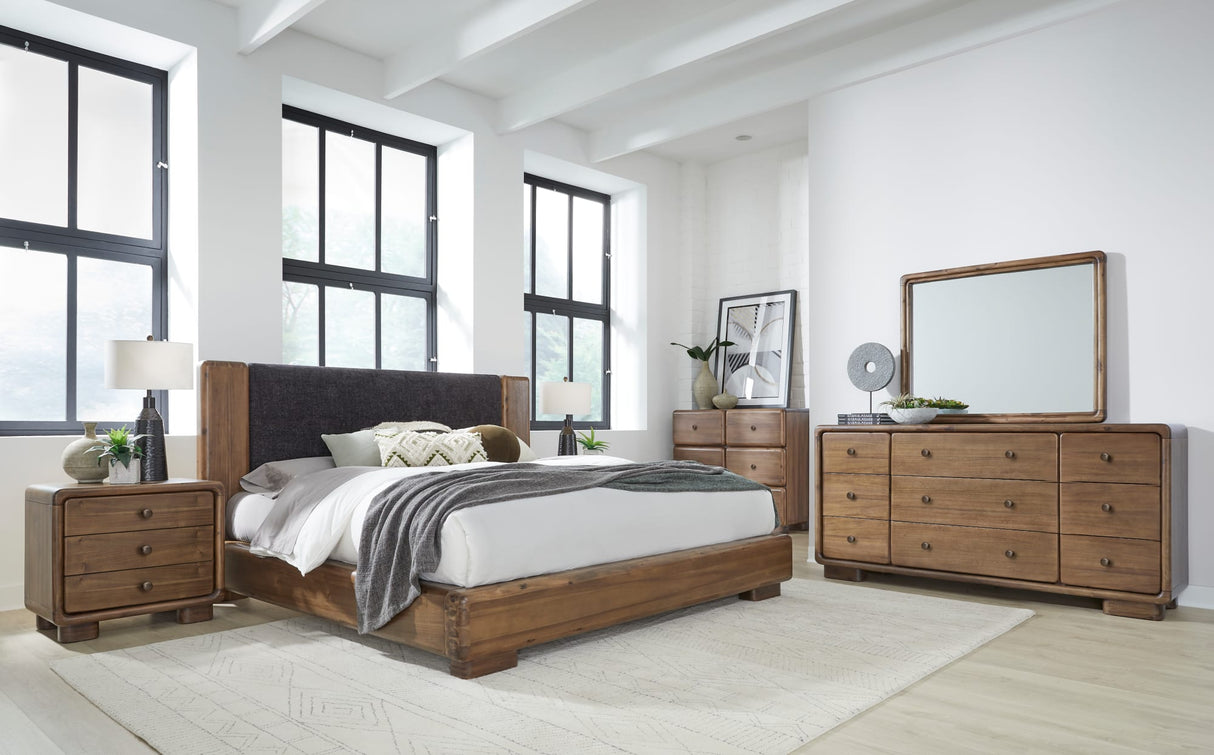 Boka Impala Three Drawer Acacia Wood Nightstand by Modus Furniture at Eve Furniture