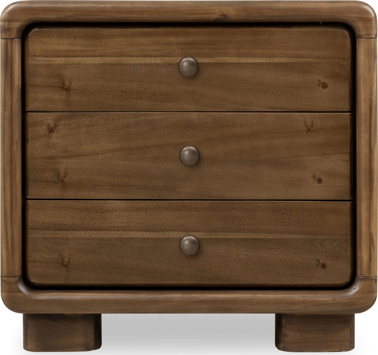 Boka Impala Three Drawer Acacia Wood Nightstand by Modus Furniture at Eve Furniture