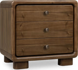 Boka Impala Three Drawer Acacia Wood Nightstand by Modus Furniture at Eve Furniture