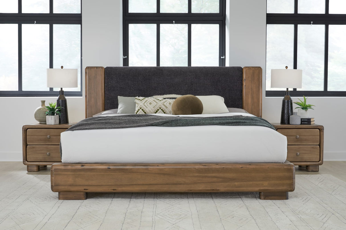 Boka Impala Two Drawer Acacia Wood Nightstand by Modus Furniture at Eve Furniture