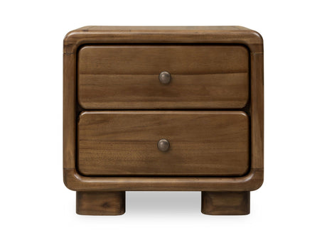 Boka Impala Two Drawer Acacia Wood Nightstand by Modus Furniture at Eve Furniture