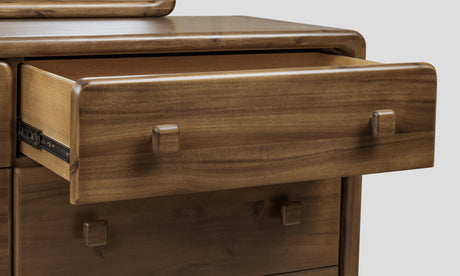 Boka Six Drawer Acacia Wood Dresser in Impala by Modus Furniture at Eve Furniture