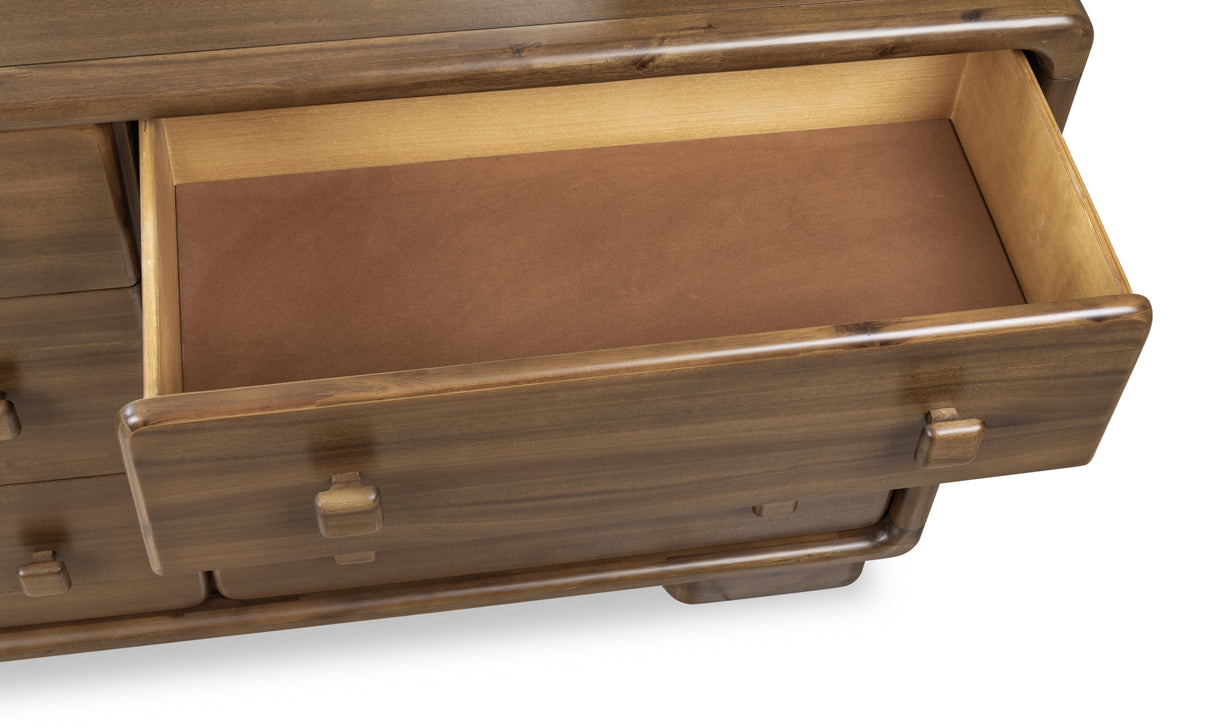 Boka Six Drawer Acacia Wood Dresser in Impala by Modus Furniture at Eve Furniture