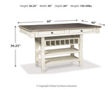 Bolanburg Antique White Counter Height Dining Table and 4 Barstools and Bench by Ashley at Eve Furniture