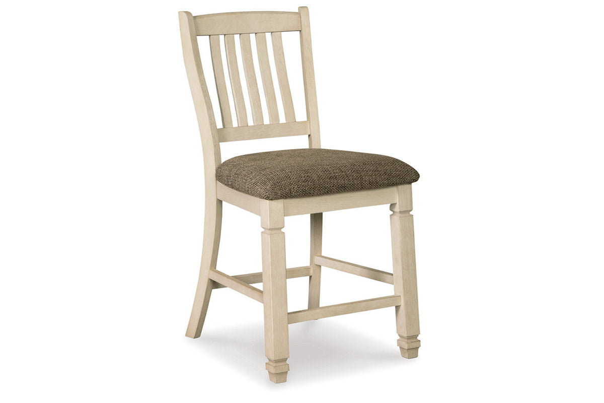 Bolanburg Antique White Counter Height Dining Table and 4 Barstools and Bench by Ashley at Eve Furniture