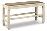 Bolanburg Antique White Counter Height Dining Table and 4 Barstools and Bench by Ashley at Eve Furniture
