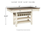 Bolanburg Antique White Counter Height Dining Table and 4 Barstools and Bench by Ashley at Eve Furniture