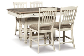 Bolanburg Antique White Counter Height Dining Table with 4 Barstools by Ashley at Eve Furniture