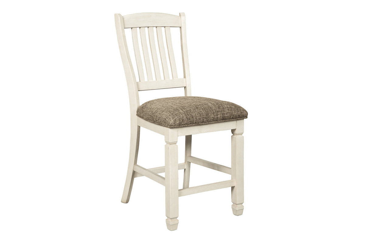 Bolanburg Antique White Counter Height Dining Table with 6 Barstools by Ashley at Eve Furniture