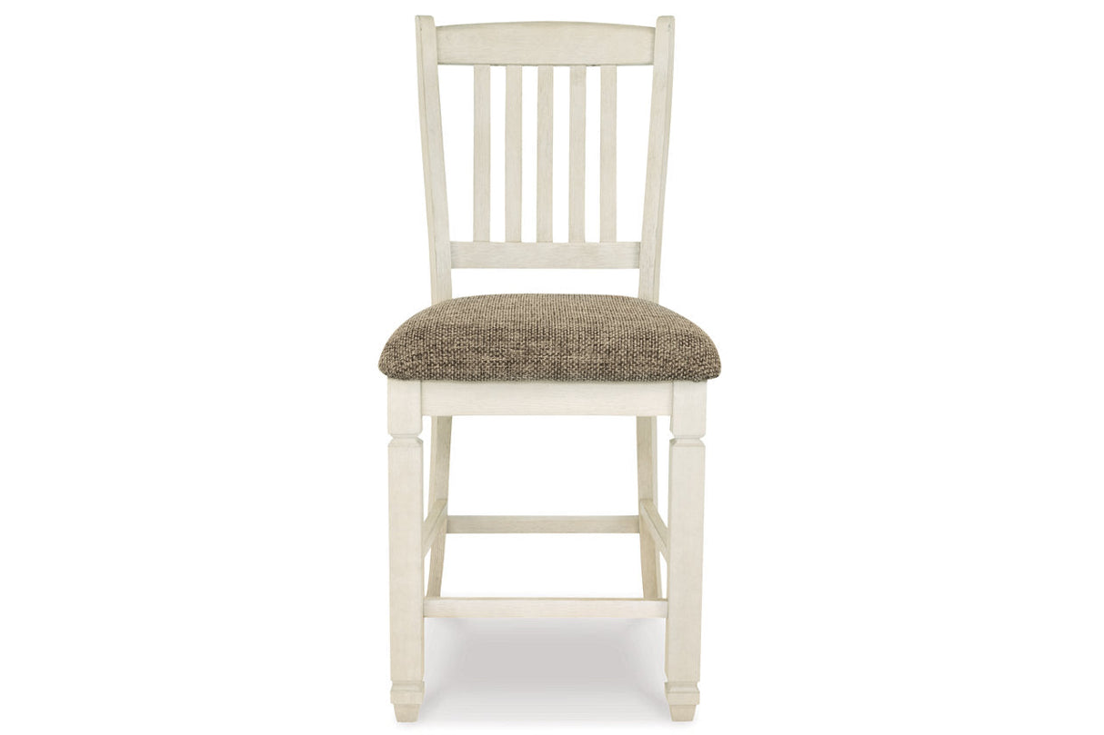 Bolanburg Antique White Counter Height Dining Table with 6 Barstools by Ashley at Eve Furniture