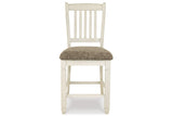 Bolanburg Antique White Counter Height Dining Table with 6 Barstools by Ashley at Eve Furniture