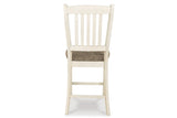 Bolanburg Antique White Counter Height Dining Table with 6 Barstools by Ashley at Eve Furniture