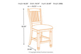 Bolanburg Antique White Counter Height Dining Table with 6 Barstools by Ashley at Eve Furniture