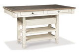 Bolanburg Antique White Counter Height Dining Table with 6 Barstools by Ashley at Eve Furniture