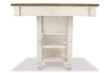 Bolanburg Antique White Counter Height Dining Table with 6 Barstools by Ashley at Eve Furniture