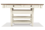 Bolanburg Antique White Counter Height Dining Table with 6 Barstools by Ashley at Eve Furniture