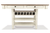 Bolanburg Antique White Counter Height Dining Table with 6 Barstools by Ashley at Eve Furniture