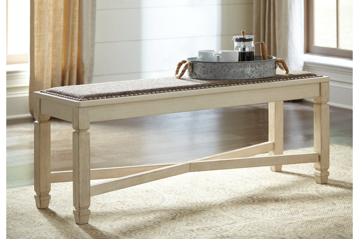 Bolanburg Antique White Dining Table with 4 Chairs and Bench by Ashley at Eve Furniture
